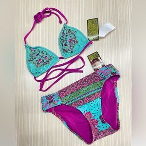 Becca Beach Women's Swimsuit Halter Paisley Bikini Set